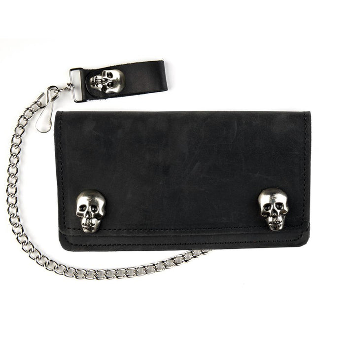 6" Biker Wallet W/Skull Snaps: Features:

Skull Snaps
12" Detachable Chain
I