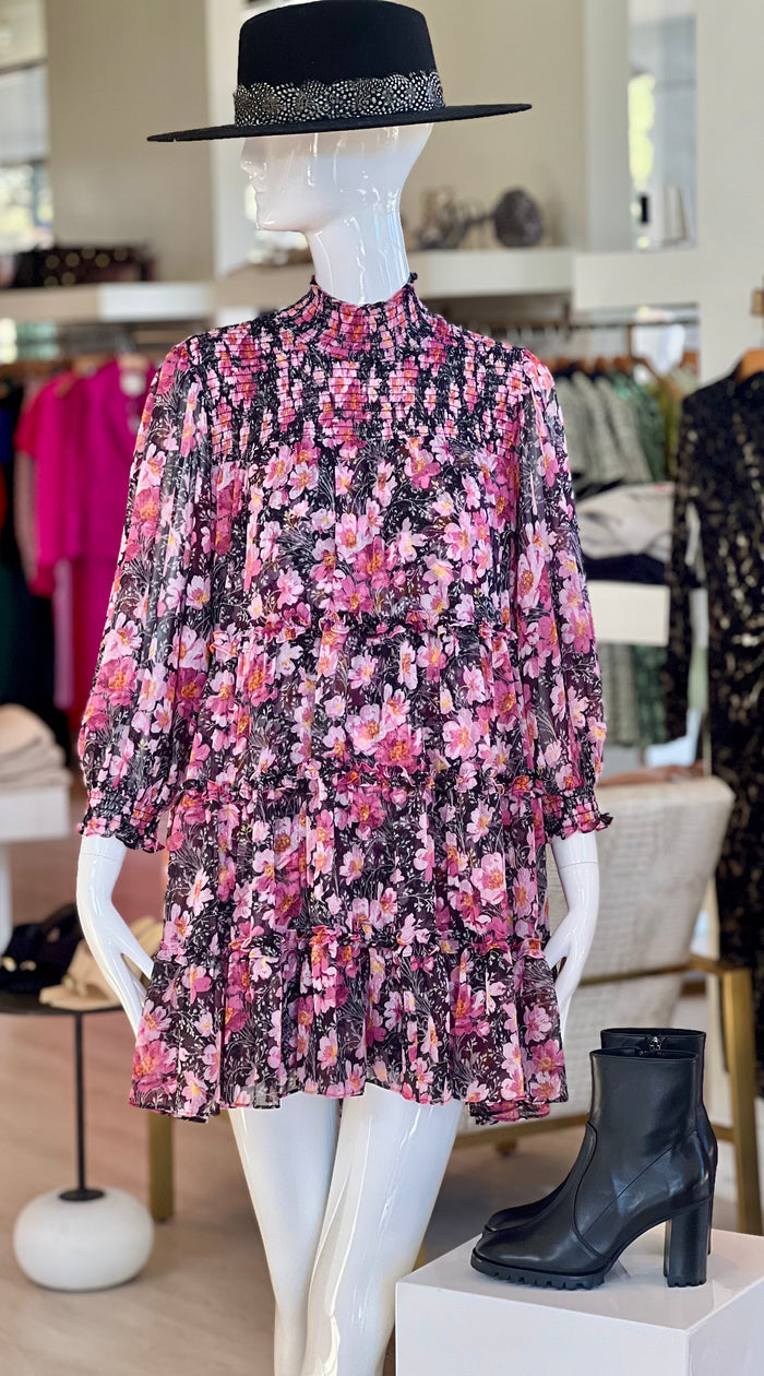 Cizd8938 Cinq a Sept Olive Cosmo Flowers Dress