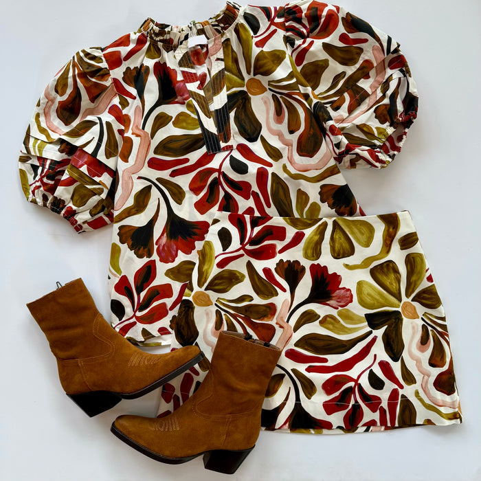 Las14 Fall Floral Skirt