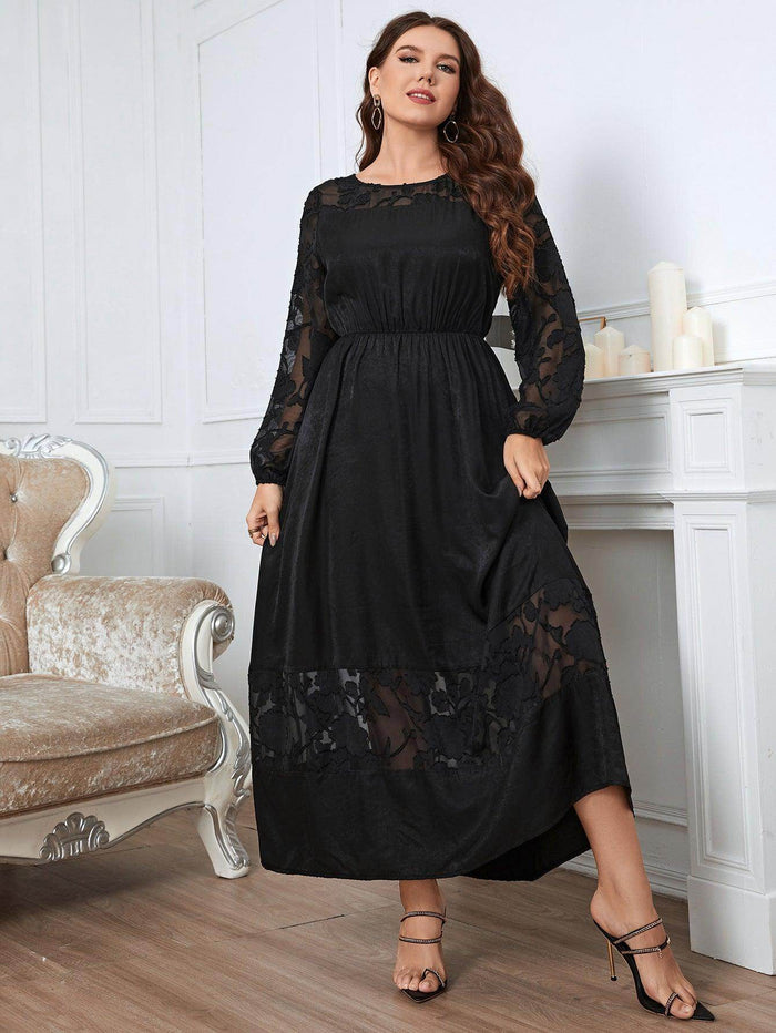 A-Line Ankle Length Lace Dress 683689364893 - COCOMELODY