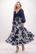 A-Line Ankle Length Printed Chiffon Mother of the Bride Dress CM0446