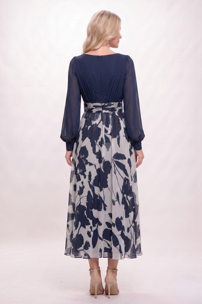 A-Line Ankle Length Printed Chiffon Mother of the Bride Dress CM0446