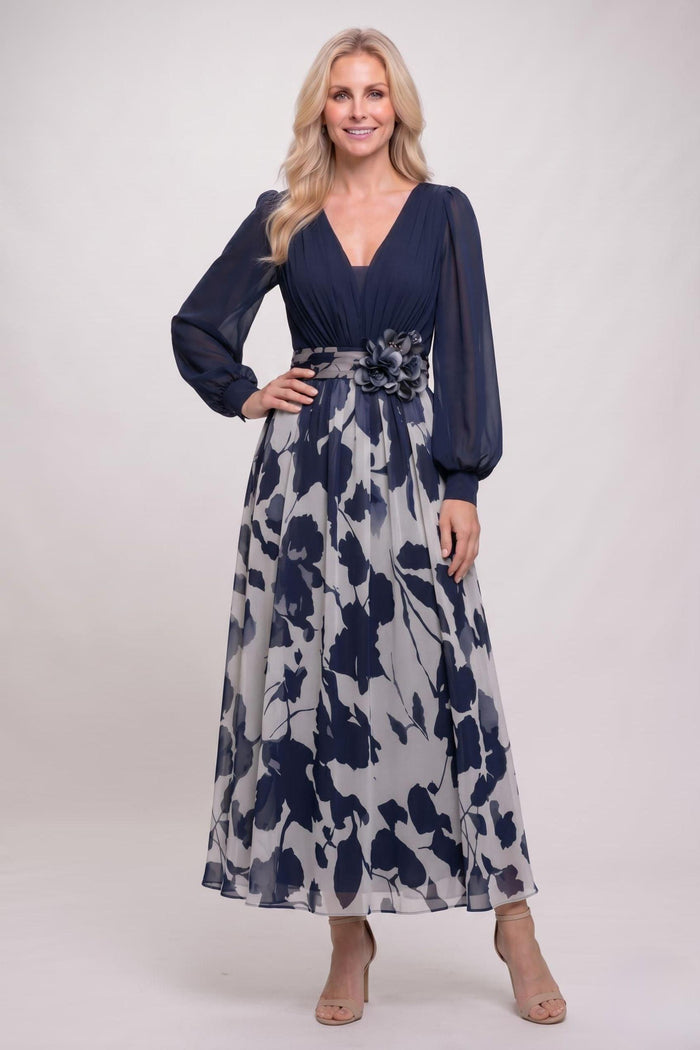 A-Line Ankle Length Printed Chiffon Mother of the Bride Dress CM0446