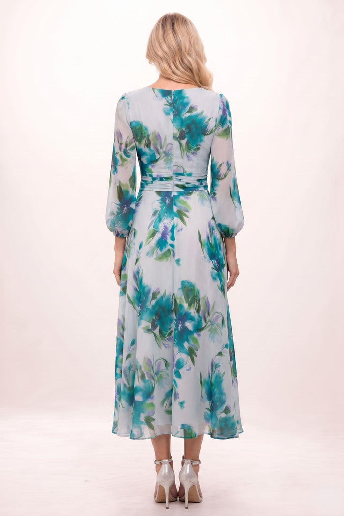 A-Line Ankle Length Printed Chiffon Mother of the Bride Dress CM0451