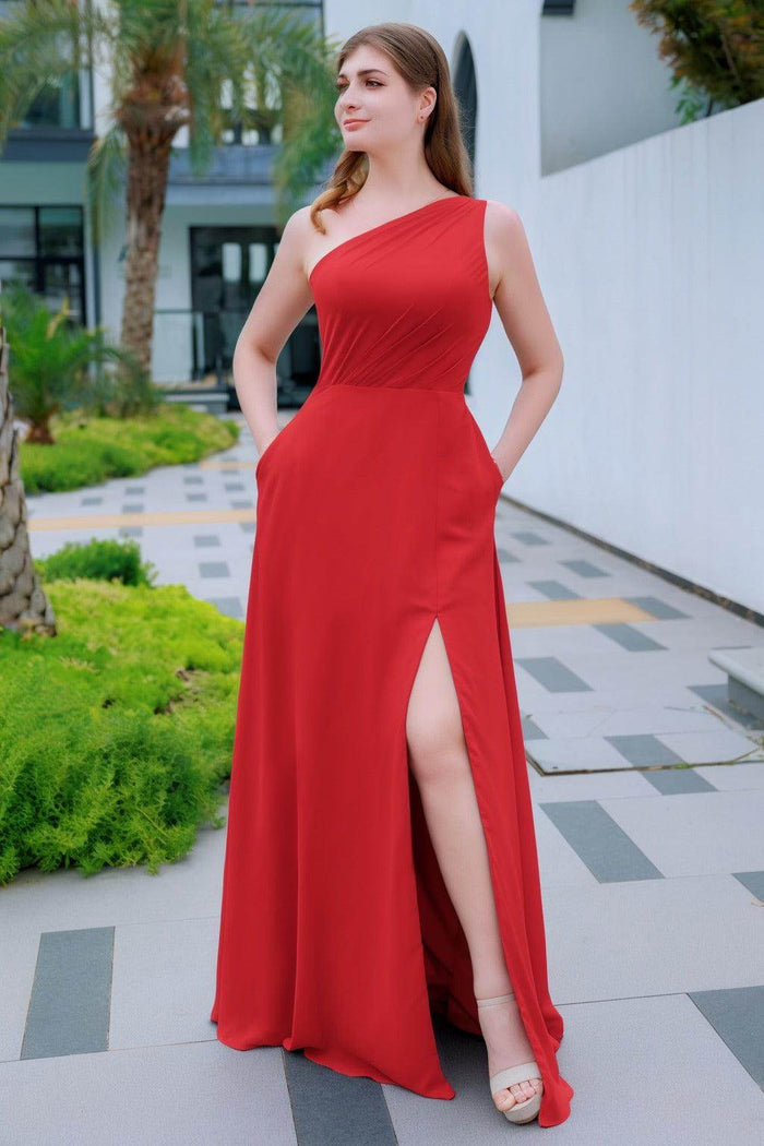 A-Line Floor Length Chiffon Bridesmaid Dress CB0715 - COCOMELODY