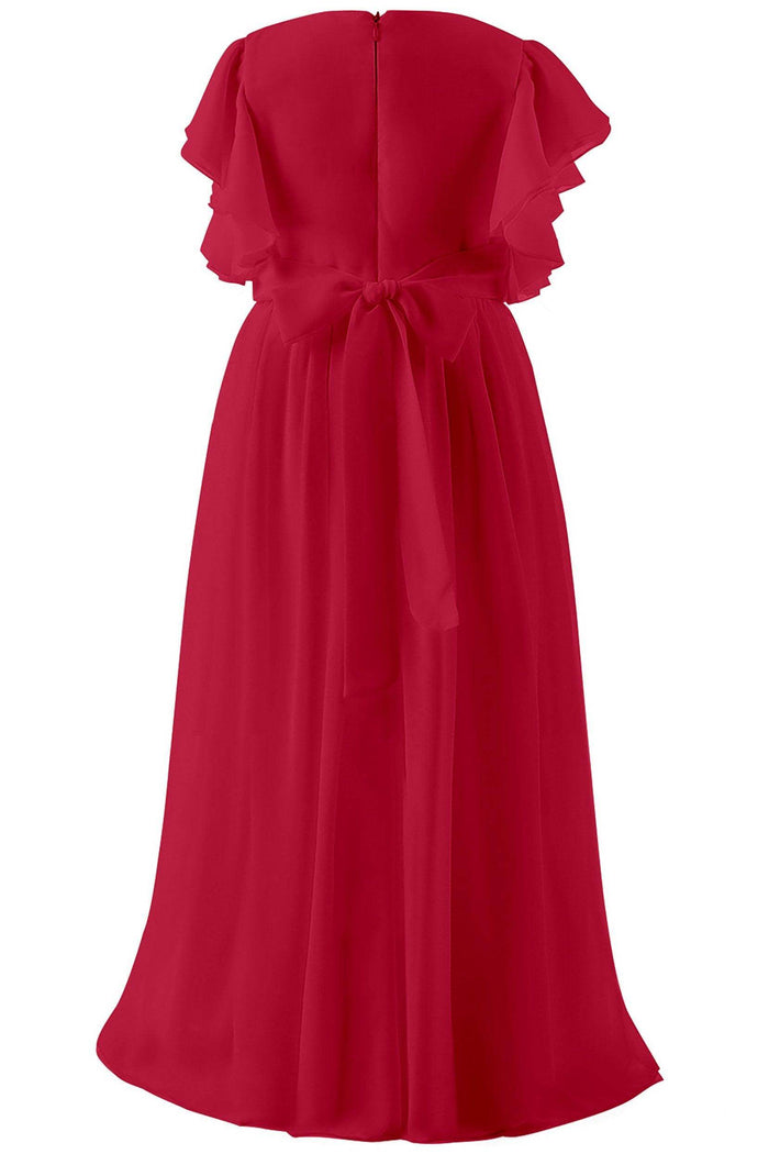 A-Line Floor Length Chiffon Flower Girl Dress CF0296 - COCOMELODY