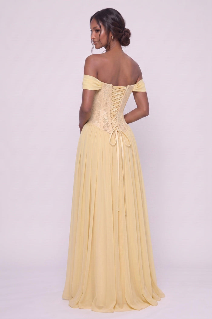 A-Line Floor-length Chiffon Lace Bridesmaid Dress CG0338BM
