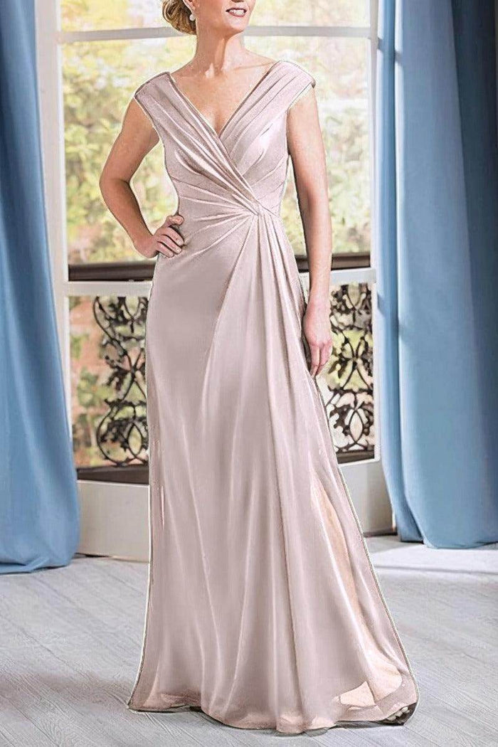 A-Line Floor Length Chiffon Mother Dress CM0076 - COCOMELODY