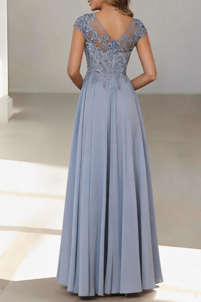 A-Line Floor Length Chiffon Mother of the Bride Dress CM0437