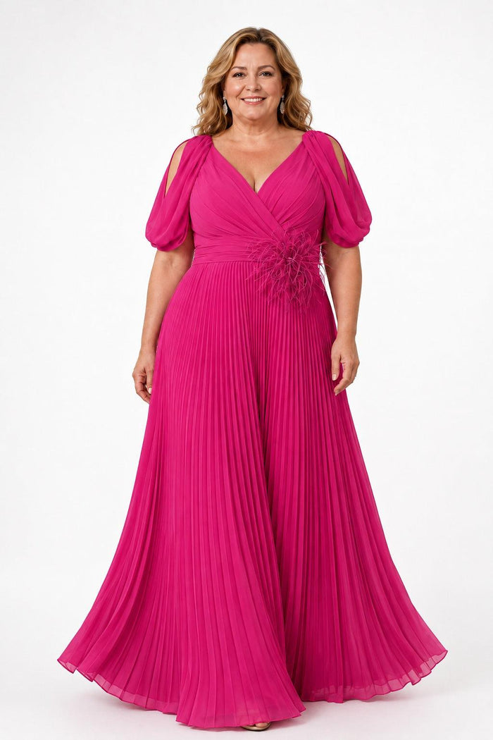 A-Line Floor Length Chiffon Mother of the Bride Dress CM0474