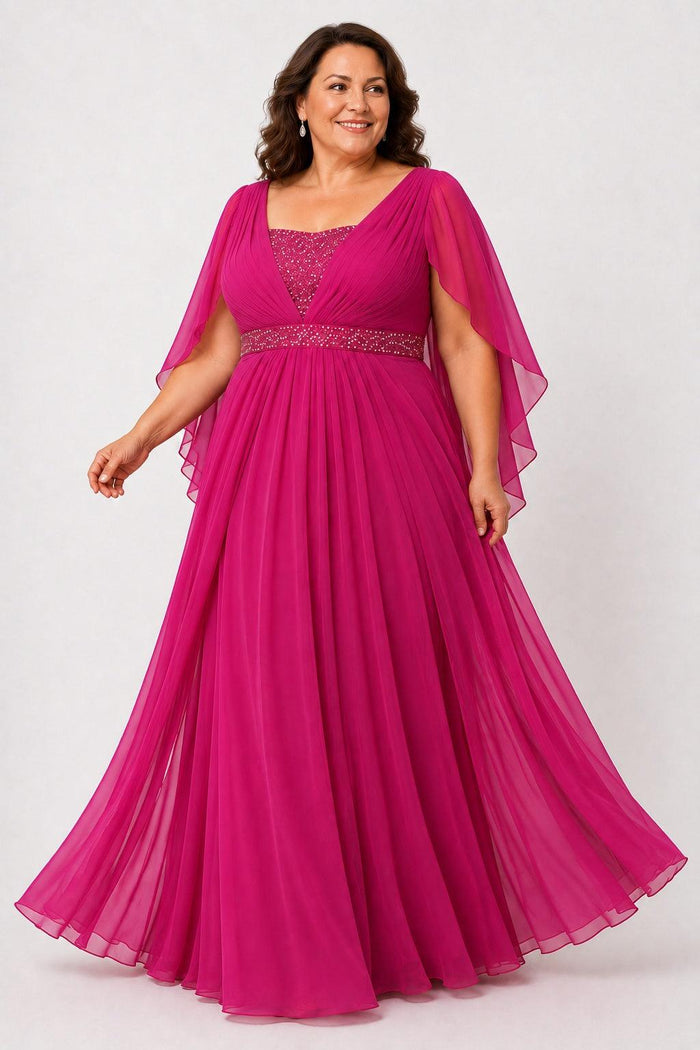 A-Line Floor Length Chiffon Mother of the Bride Dress CM0475