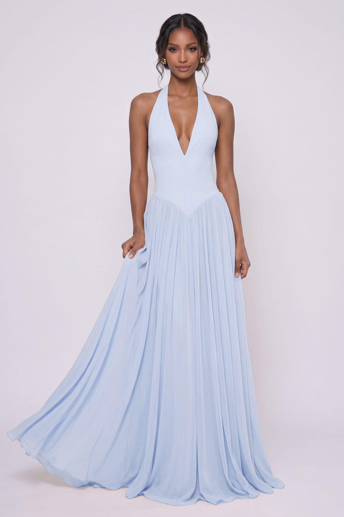 A-Line Floor-length Elastic Cloth Chiffon Bridesmaid Dress CG0344BM