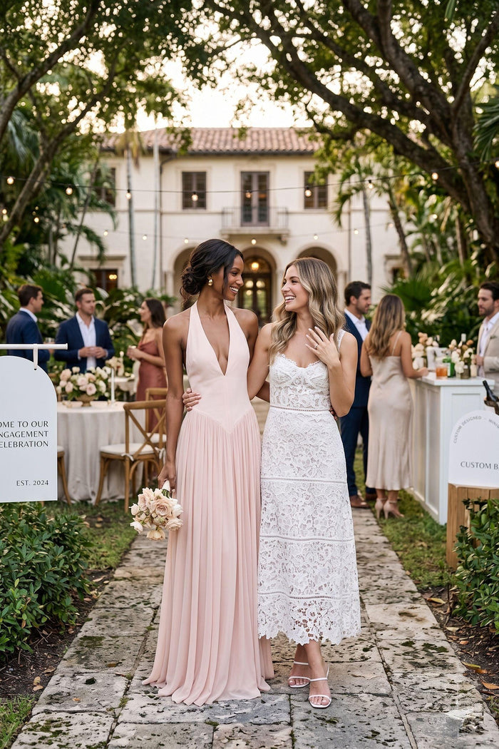 A-Line Floor-length Elastic Cloth Chiffon Wedding Guest Dress CG0344