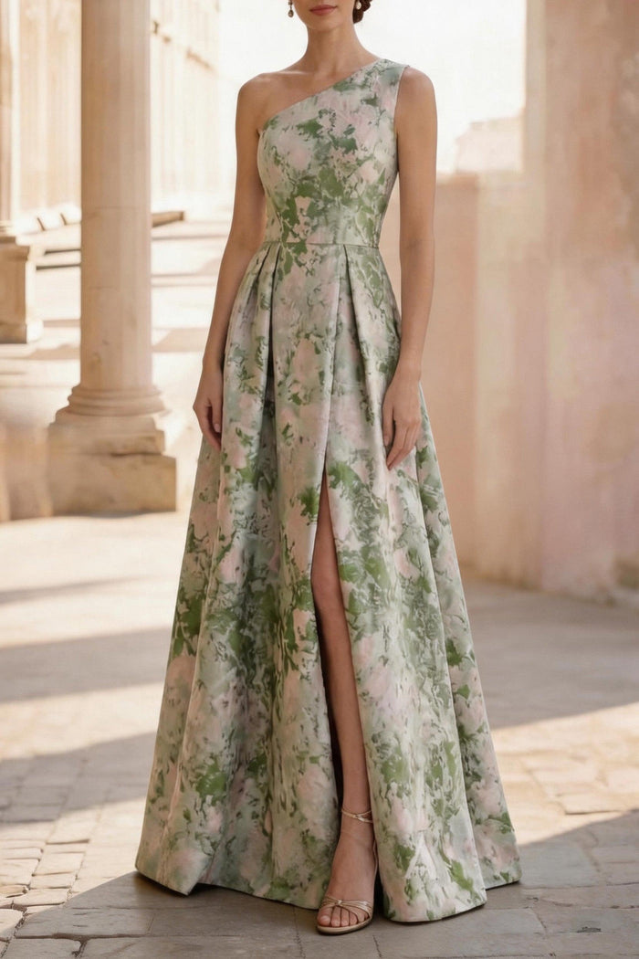 A-Line Floor Length Jacquard Mother of the Bride Dress CM0463