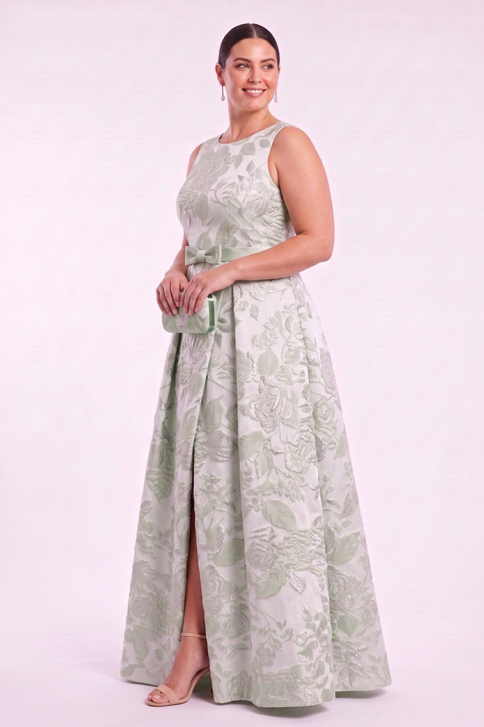 A-Line Floor Length Jacquard Mother of the Bride Dress CM0479