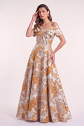 A-Line Floor Length Jacquard Mother of the Bride Dress CM0481