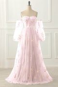 A-Line Floor Length Print Prom Dress CS0442 - COCOMELODY