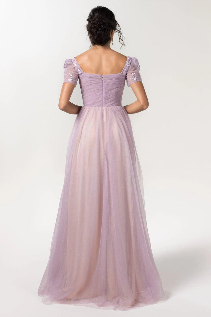 A-Line Floor Length Sparkling Tulle Bridesmaid Dress CB0617CR
