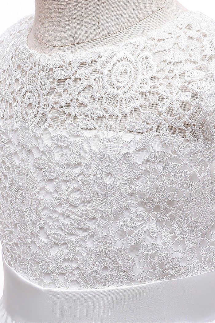 A-Line Floor Length Tulle Lace Flower Girl Dress CF0278 - COCOMELODY