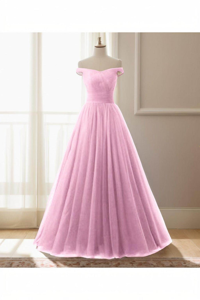 A-Line Floor Length Tulle Prom Dress CS0459 - COCOMELODY