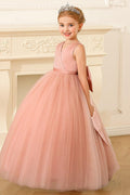 A-Line Floor Length V-Neck Sleeveless Flower Girl Dresses 1031747143531