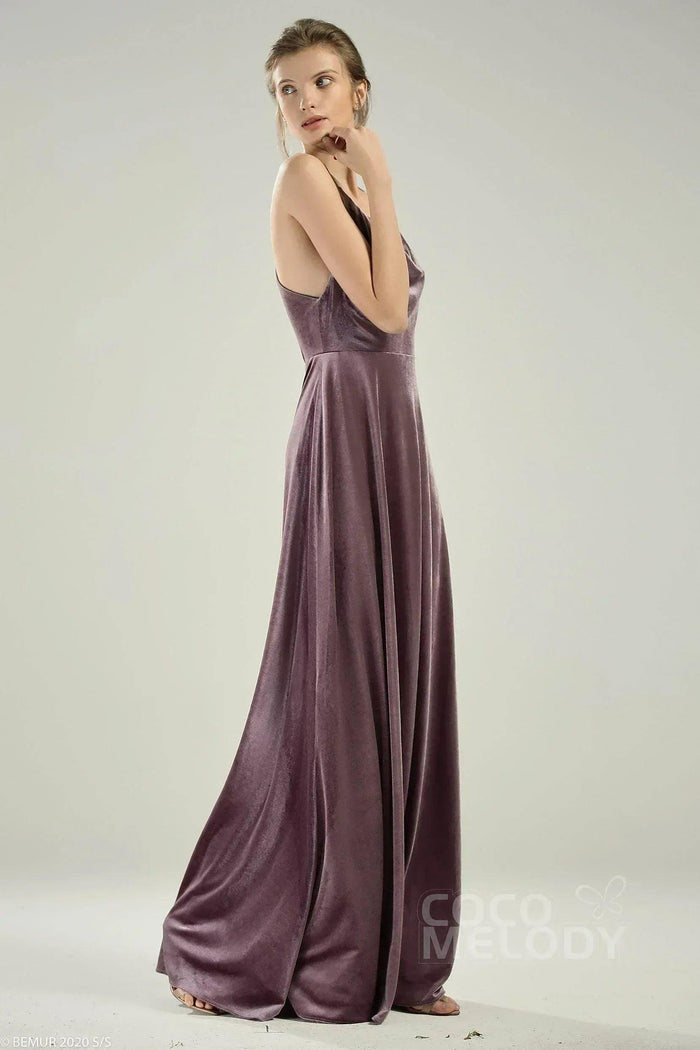 A-Line Floor Length Velvet Dress CB0625CS - COCOMELODY