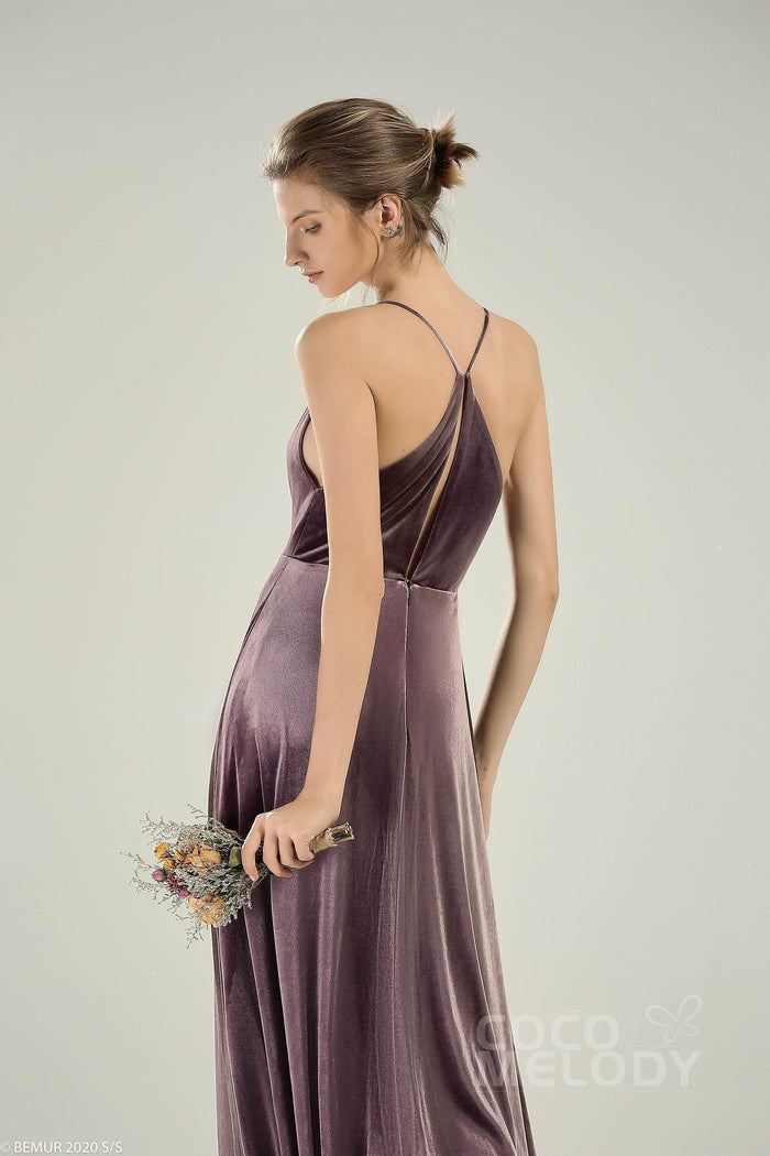 A-Line Floor Length Velvet Dress CB0625CS - COCOMELODY