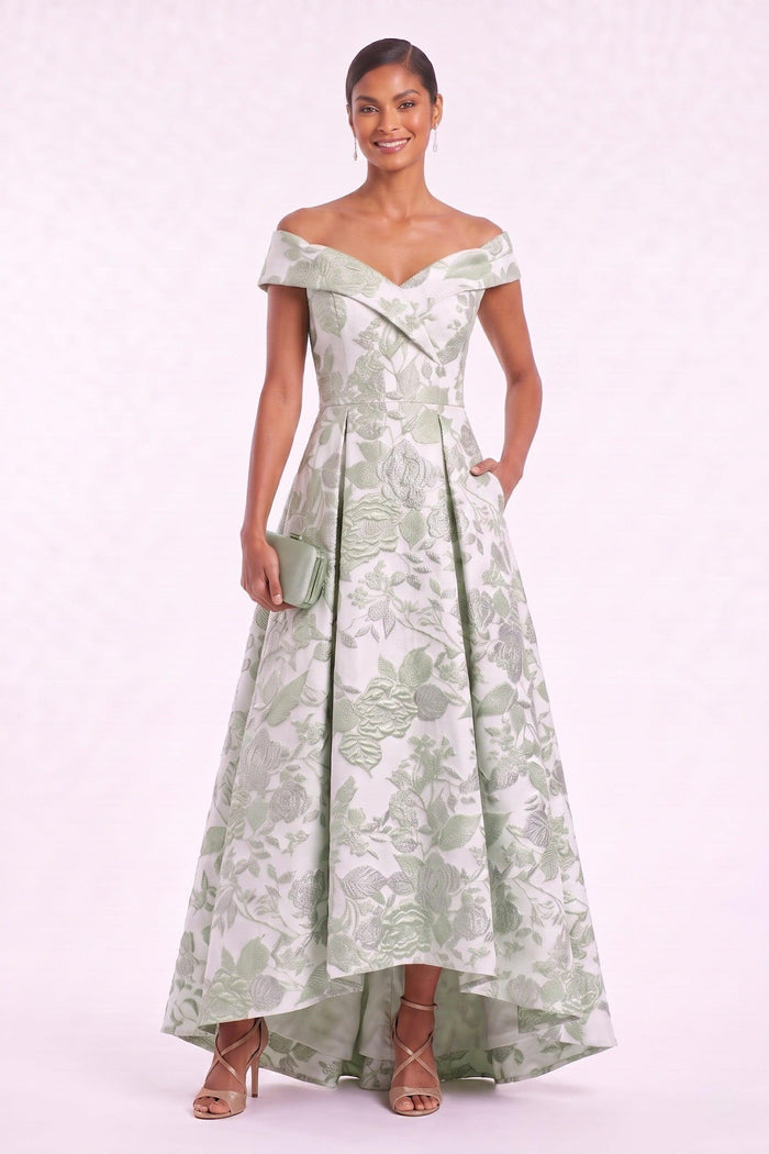 A-Line High-Low Jacquard Mother of the Bride Dress CM0480