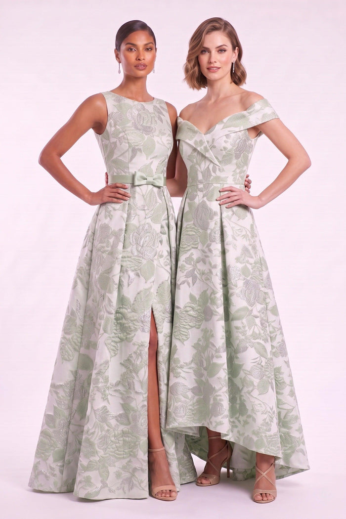 A-Line High-Low Jacquard Mother of the Bride Dress CM0480
