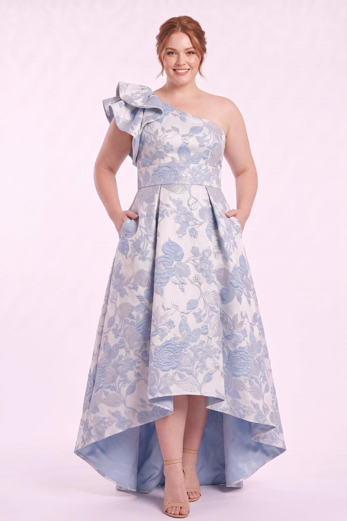 A-Line High-Low Jacquard Mother of the Bride Dress CM0486