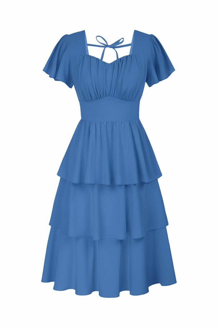 A-Line Knee Length Forged Chiffon Graduation Dresses CS0554 - COCOMELODY
