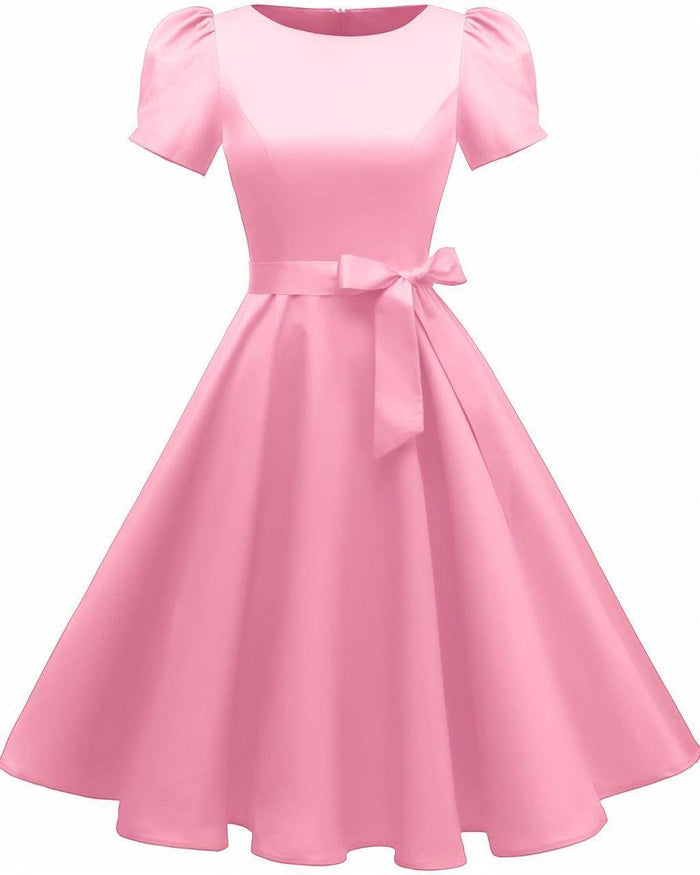A-Line Knee Length Satin Graduation Dresses CS0555 - COCOMELODY