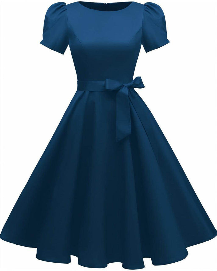 A-Line Knee Length Satin Graduation Dresses CS0555 - COCOMELODY