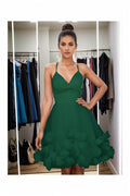 A-Line Knee Length Satin Homecoming Dresses CS0532 - COCOMELODY