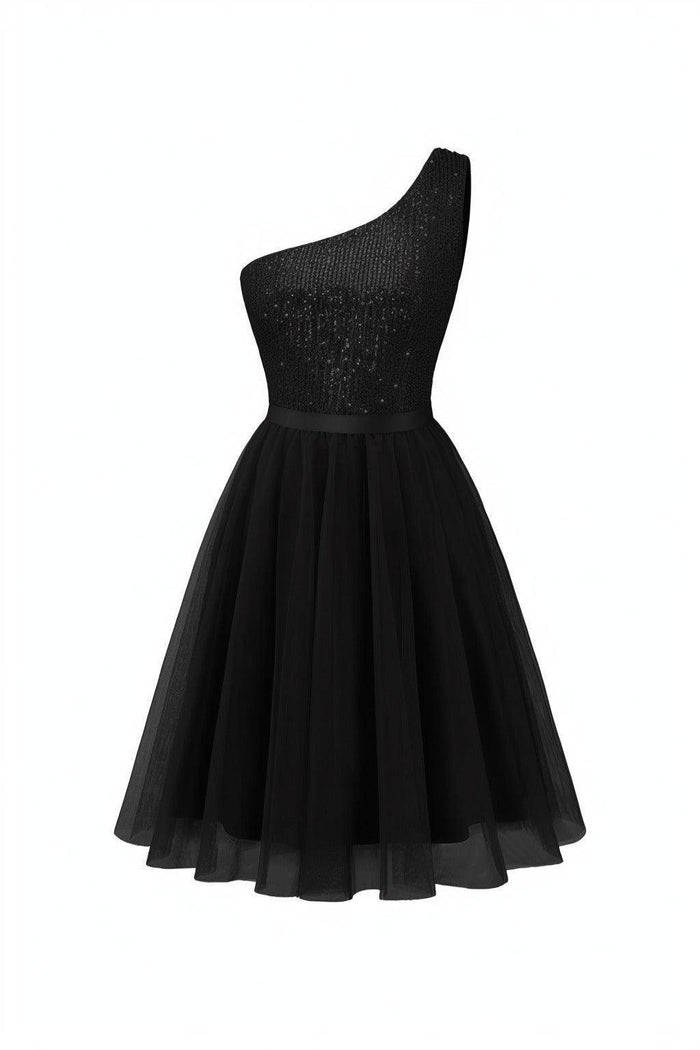 A-Line Knee Length Sequined Graduation Dresses CS0561 - COCOMELODY