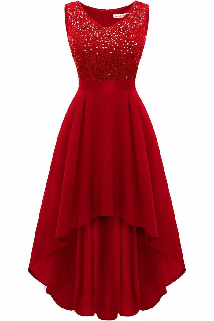 A-Line Knee Length Sequined Graduation Dresses CS0563 - COCOMELODY