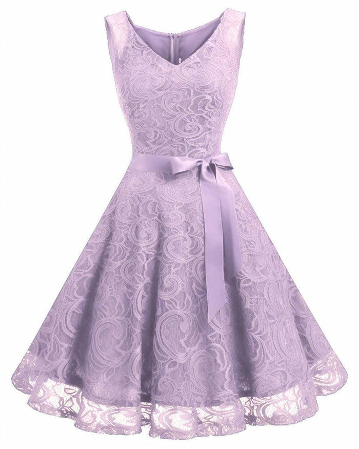 A-Line Knee Length Silk-Like Graduation Dresses CS0542 - COCOMELODY
