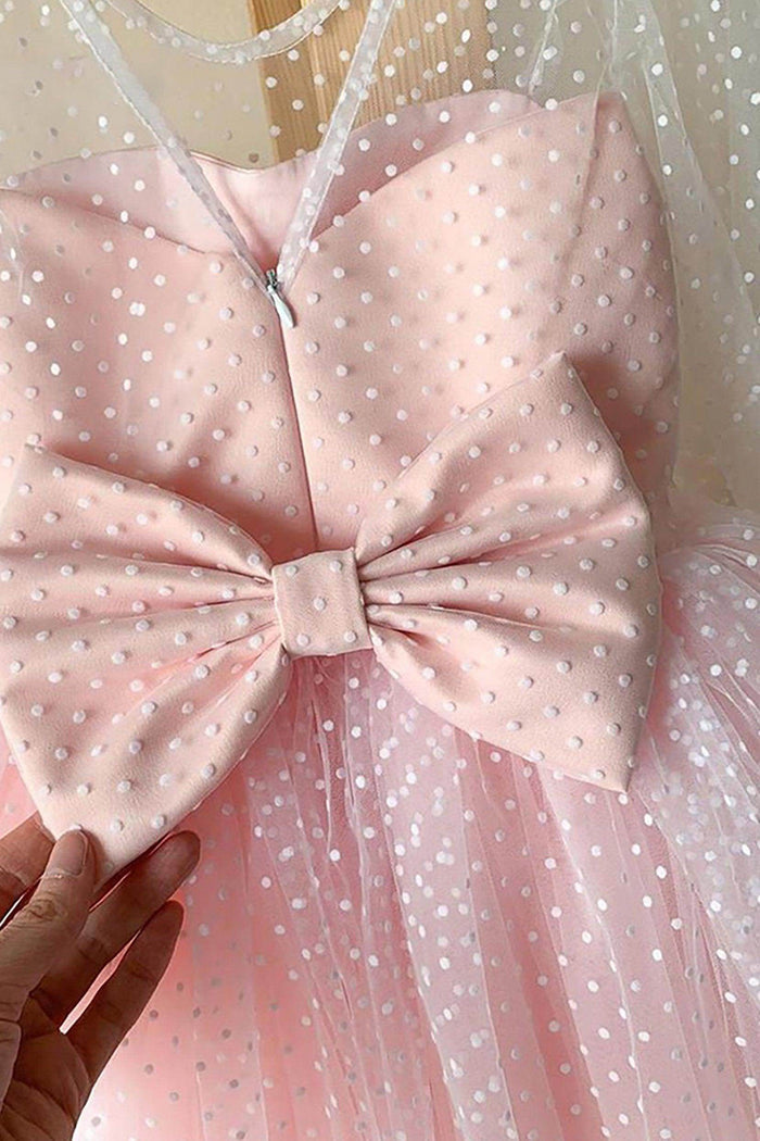 A-Line Knee Length Tulle Lace Flower Girl Dress CF0331 - COCOMELODY
