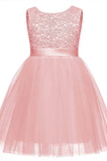 A-Line Knee Length Tulle Lace Flower Girl Dress CF0345 - COCOMELODY