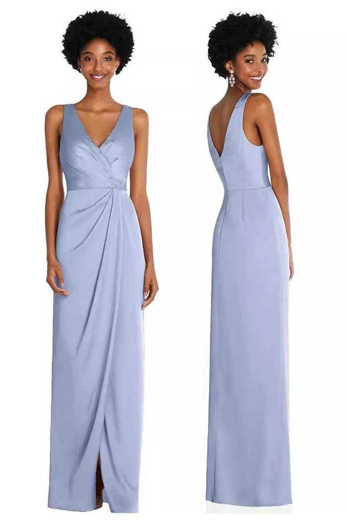 A-Line Maxi Chiffon Bridesmaid Dress 837742062907 - COCOMELODY