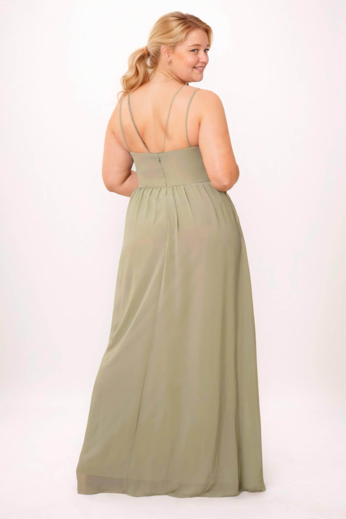 A-Line Maxi Chiffon Bridesmaid Dress CB0728 - COCOMELODY