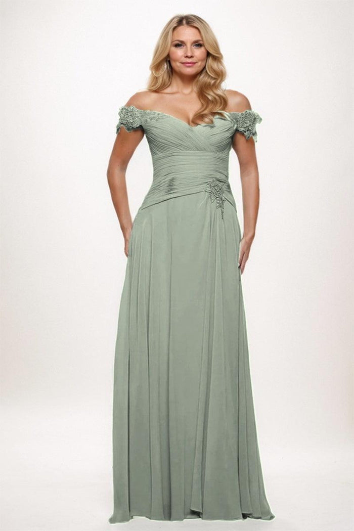 A-Line Maxi Chiffon Mother Dress CM0255