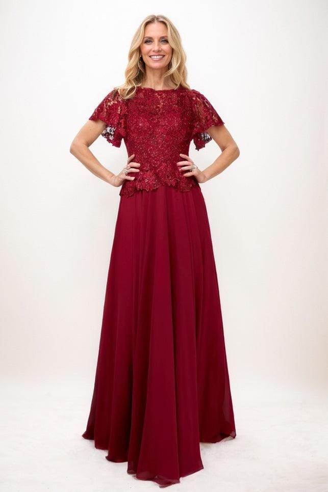 A-Line Maxi Chiffon Mother Of The Bride Dress CM0323 - COCOMELODY