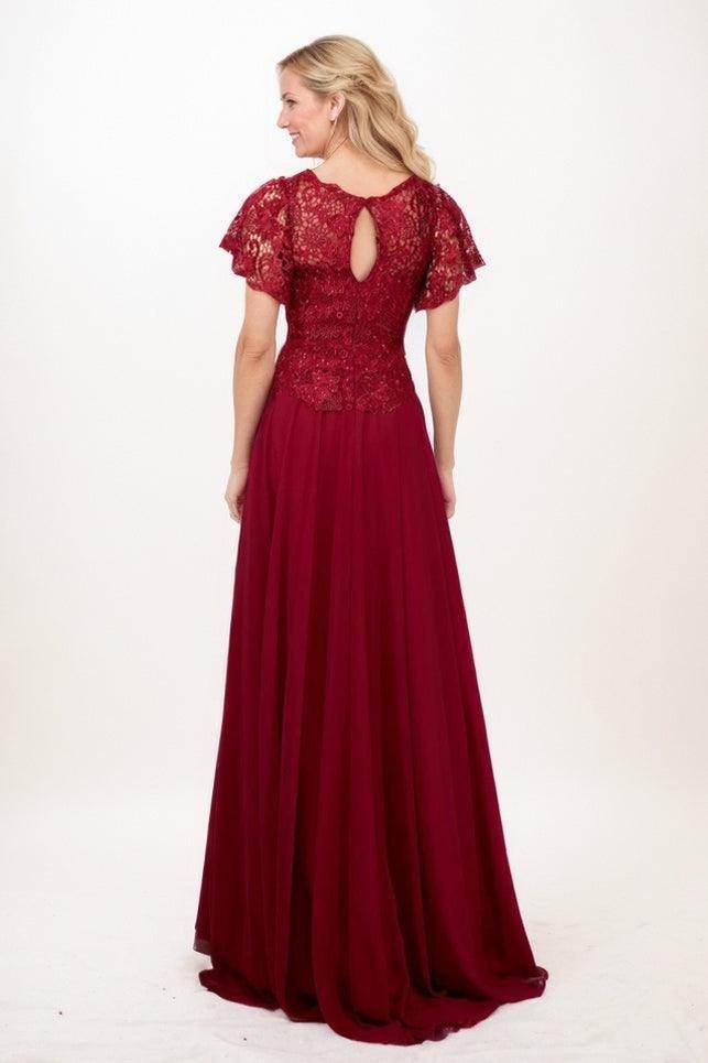 A-Line Maxi Chiffon Mother Of The Bride Dress CM0323 - COCOMELODY