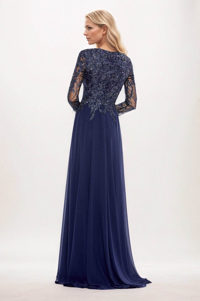 A-Line Maxi Chiffon Mother of the Bride Dresses CM0396 - COCOMELODY
