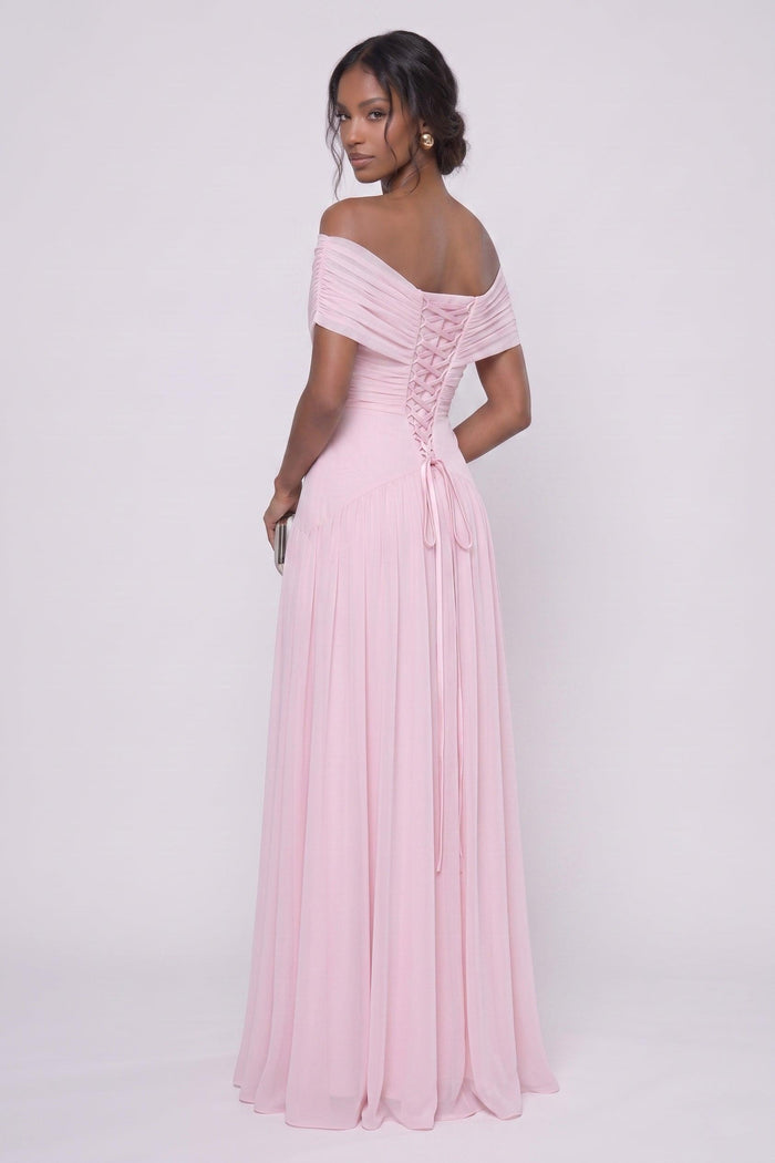 A-Line Maxi Chiffon Wedding Guest Dress CG0341