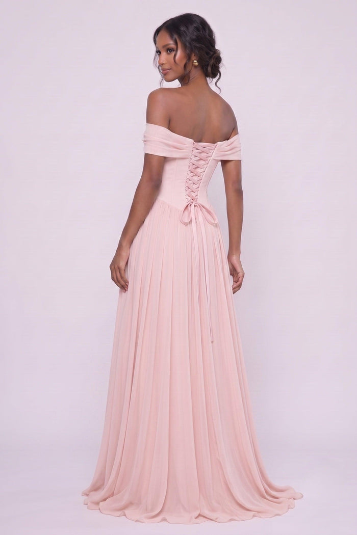 A-Line Maxi Chiffon Wedding Guest Dress CG0345