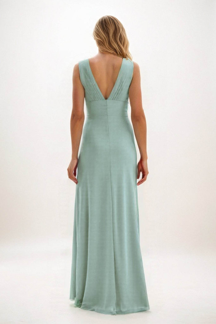 A-Line Maxi Elastic Cloth Bridesmaid Dress CB0840 - COCOMELODY