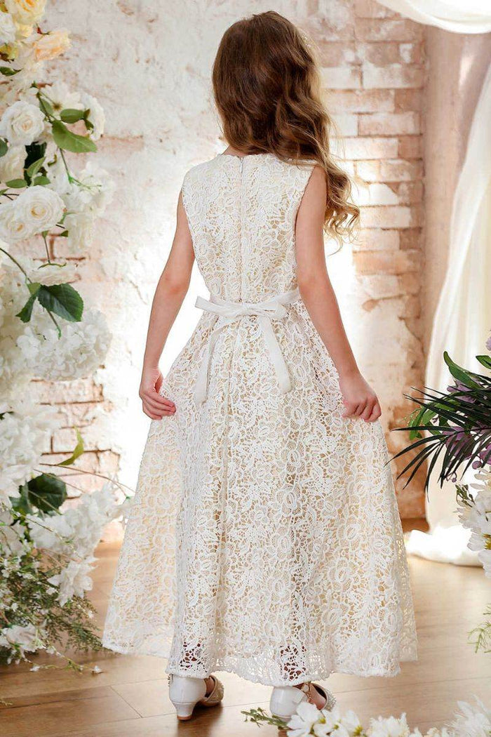 A-Line Maxi lace Flower Girl Dress CF0364 - COCOMELODY