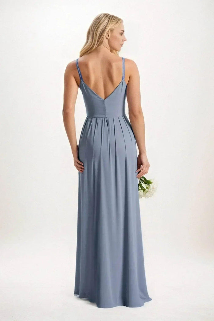A-Line Maxi Luxe Satin Dress CB0844CS - COCOMELODY
